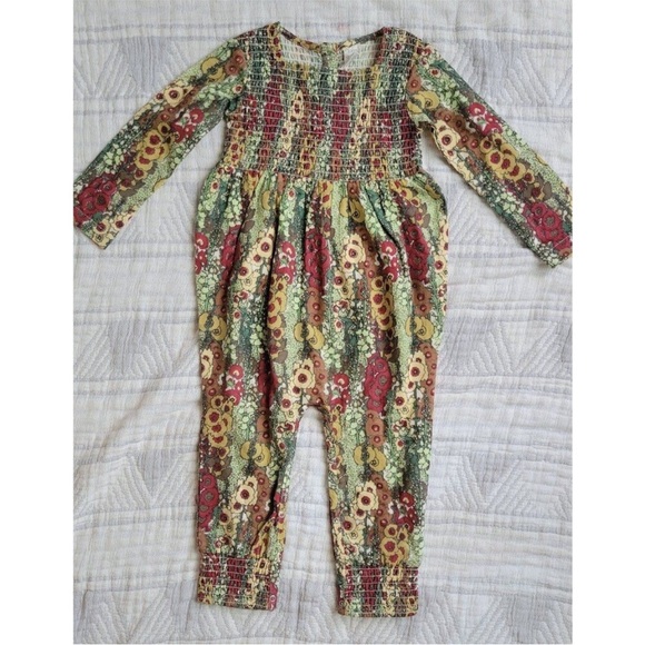 Kate quinn 100% organic cotton gauze hollyhock jumpsuit 2t EUC - Picture 1 of 3
